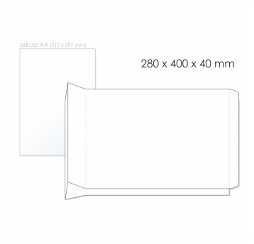 Koperta rozszerzana E4 HK BONG RBD kol. biały papier 280 x 400 x 40mm 1 szt.