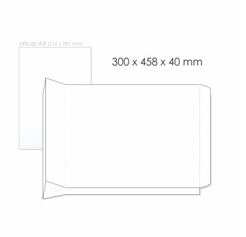 Koperta rozszerzana E4+/S HK NC KOPERTY kol. biały papier 300 x 458 x 40mm 150g 1 szt. [44130077]