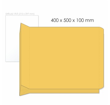 Koperta rozszerzana L HK BONG E-Green kol. brązowy papier 400 x 500 x 100mm 120g podwójny pasek 1 szt. [69116]
