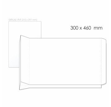Koperta rozszerzana LDS HK NC KOPERTY kol. biały papier 300 x 460mm 150g 1 szt.