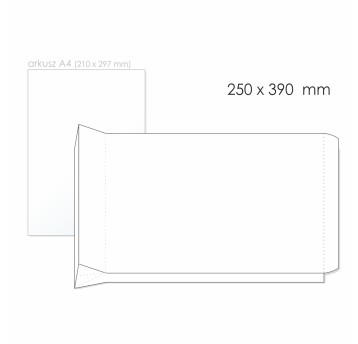 Koperta rozszerzana SDS HK BONG RBD kol. biały papier 250 x 390mm 150g 1 szt.