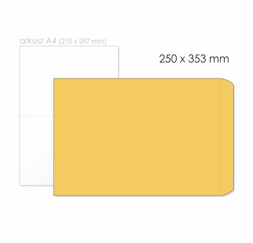 Koperta uniwersalna B4 HK NC KOPERTY kol. brązowy papier 250 x 353mm 120g foliowana 50 szt.