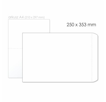 Koperta uniwersalna B4 SK BONG kol. biały papier 250 x 353mm 120g foliowana 50 szt. [2240-50]