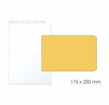 Koperta uniwersalna B5 HK BONG kol. brązowy papier 176 x 250mm 90g foliowana 50 szt. [2278-50]