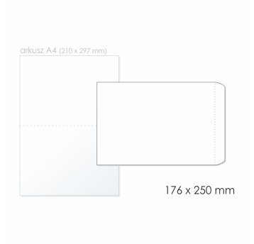 Koperta uniwersalna B5 SK BONG kol. biały papier 176 x 250mm 90g foliowana 25 szt. [2228-25]
