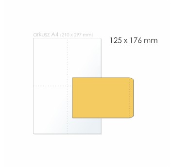 Koperta uniwersalna B6 HK kol. brązowy papier 125 x 176mm 120g 50 szt.