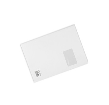 Koperta uniwersalna C4 HK BONG kol. biały papier 229 x 324mm 90g okno prawe 55 x 90mm foliowana 50 szt. [2262-50]