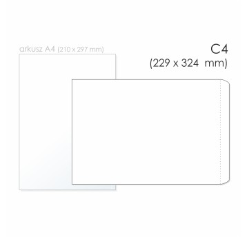 Koperta uniwersalna C4 SK BONG kol. biały papier 229 x 324mm 90g foliowana 50 szt. [2209-50]