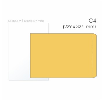 Koperta uniwersalna C4 SK BONG kol. brązowy papier 229 x 324mm 90g foliowana 50 szt. [2239-50]