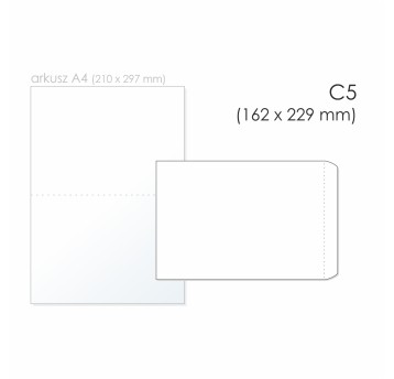 Koperta uniwersalna C5 HK BONG kol. biały papier 162 x 229mm 80g 500 szt.