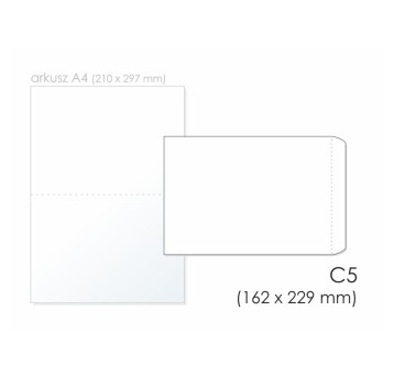 Koperta uniwersalna C5 SK BONG kol. biały papier 162 x 229mm 80g długi bok 500 szt. [3860]