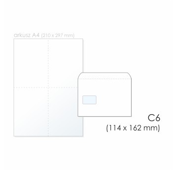 Koperta uniwersalna C6 SK NC KOPERTY kol. biały papier 114 x 162mm 75g okno lewe 45 x 90mm 1000 szt. [11021300]