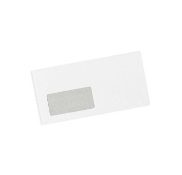 Koperta uniwersalna DL HK BONG kol. biały papier 110 x 220mm 80g okno lewe 45 x 90mm 1000 szt.
