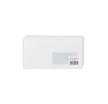 Koperta uniwersalna DL HK BONG kol. biały papier 110 x 220mm 80g okno prawe 45 x 90mm foliowana 50 szt. [2252-50]