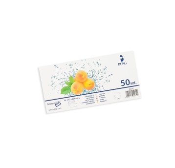 Koperta uniwersalna DL SK BONG kol. biały papier 110 x 220mm 75g okno prawe 45 x 90mm foliowana 50 szt. [2205-50]