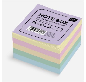 Kostka klejona 85 x 85 x 35mm INTERDRUK wielokolorowy [KOSPAPFK]