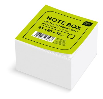 Kostka nieklejona 85 x 85 x 35mm INTERDRUK kol. biały [KOSPAPNK]