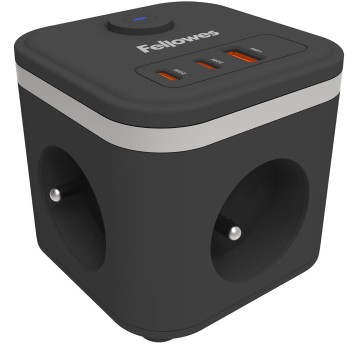 Kostka zasilająca 3 x 230V / 1 x USB-A / 2 x USB-C FELLOWES Power Cube kol. czarny [100137169]