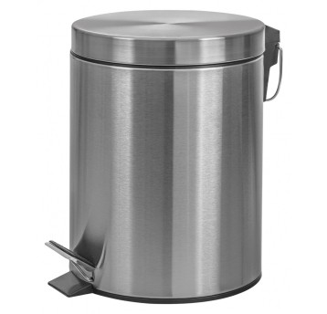 Kosz na śmieci 12L DONAU HOME metal kol. srebrny mat ze stopką wolnoopadajacy [45911211-19]