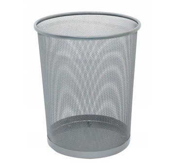 Kosz na śmieci siatka 19L Q-CONNECT metal kol. srebrny [KF00849]