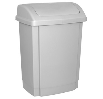 Kosz na śmieci uchylny 15L OFFICE PRODUCTS plastik kol. szary [19012211-10]