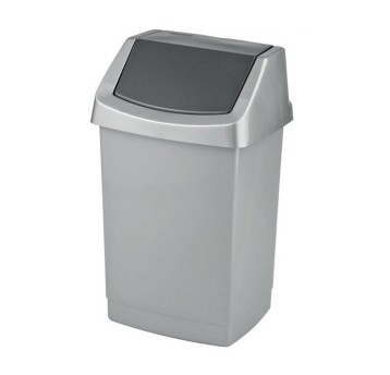Kosz na śmieci uchylny 50L CURVER Click-It plastik kol. srebrno-grafitowy