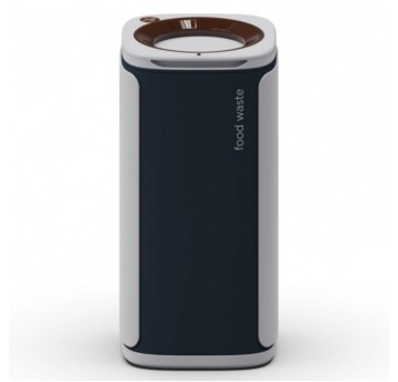 Kosz na śmieci uchylny 60L KOBRA WASTEE metal kol. czarno-szary łączone na magnes, segregacja bio [608691]