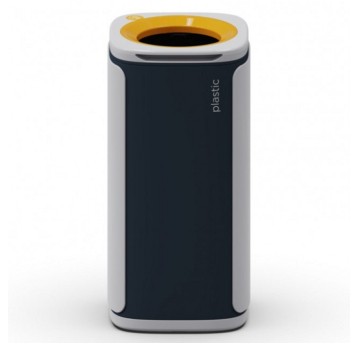 Kosz na śmieci uchylny 60L KOBRA WASTEE metal kol. czarno-szary łączone na magnes, segregacja plastik [608687]