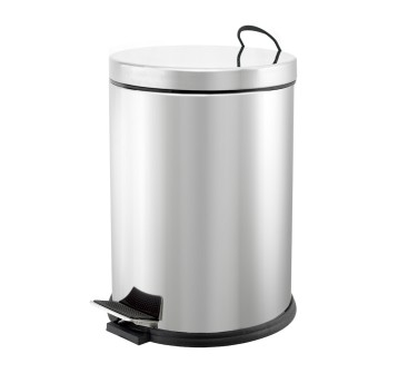 Kosz na śmieci uchylny z pedałem 12L metal kol. srebrny [KP-12]