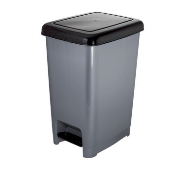 Kosz na śmieci uchylny z pedałem 40L LINEA plastik kol. szary [KP-40K]