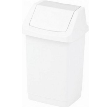 Kosz na śmieci z pokrywą 25L plastik kol. biały [KU-25]