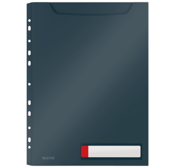 Koszulki na dokumenty A4 3 szt. LEITZ 200mic poszerzane, szare [46680089]