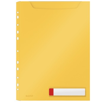 Koszulki na dokumenty A4 3 szt. LEITZ 200mic poszerzane, żółte [46680019]