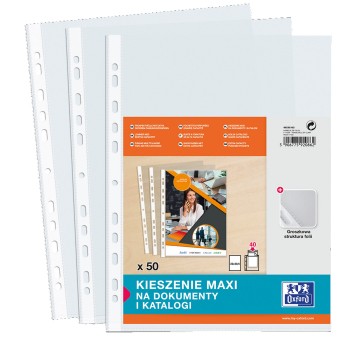 Koszulki na dokumenty groszkowe A4 50 szt. OXFORD 90mic [400005483]