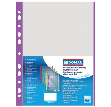 Koszulki na dokumenty krystaliczne A4 100 szt. DONAU 140mic [1774100PL-23]