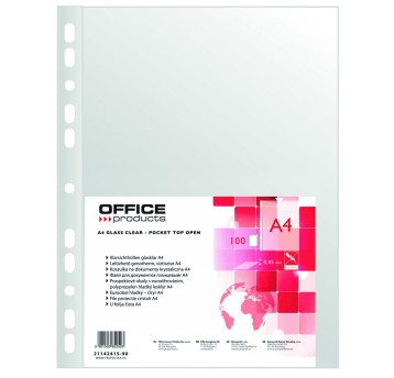 Koszulki na dokumenty krystaliczne A4 100 szt. OFFICE PRODUCTS 50mic [21142415-90]