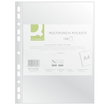Koszulki na dokumenty krystaliczne A4 100 szt. Q-CONNECT 50mic [KF15721]