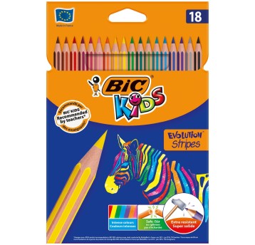 Kredki ołówkowe BIC EVOLUTION STRIPES kpl. 18 kol. [950524]