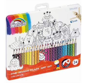 Kredki ołówkowe GRAND FIORELLO SUPER SOFT kpl. 24 kol. metalowe pudełko [170-2473]