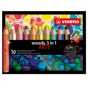 Kredki ołówkowe STABILO WOODY ARTY kpl. 10 kol. [880/10-1-20]