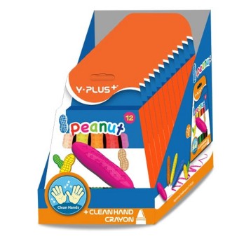 Kredki świecowe Y-PLUS ORZESZKI kpl. 12 kol. [152004]