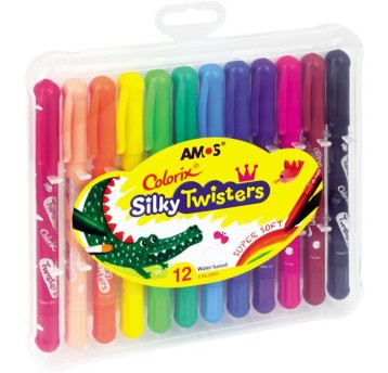 Kredki wykręcane AMOS SILKY TWISTERS kpl. 12 kol. [CST12]