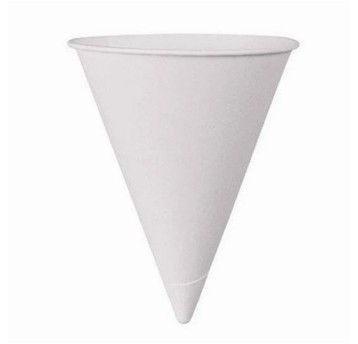 Kubek papier do zimnych napojów 118ml kol. biały 200 szt. stożkowy