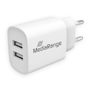 Ładowarka sieciowa MEDIARANGE kol. biały szybkie ładowanie 2xUSB-A [MRMA114]