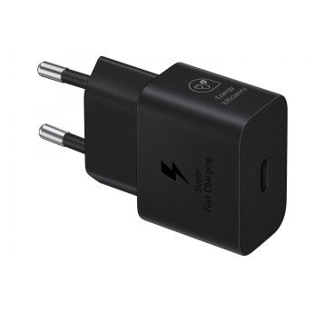 Ładowarka sieciowa SAMSUNG Fast Charg kol. czarny 25W SFC z kablem USB-C [EP-T2510XBEGEU]