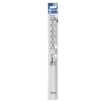 Linijka DONAU kol. przezroczysty 30cm plastik zawieszka [7053901PL-00]