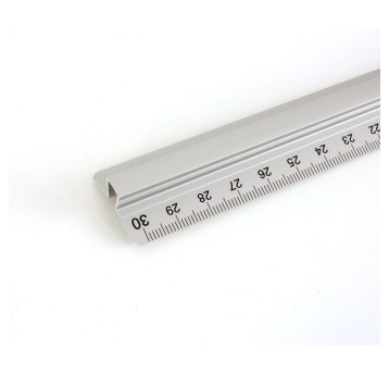 Linijka LENIAR kol. srebrny 30cm metal z uchwytem [30317]