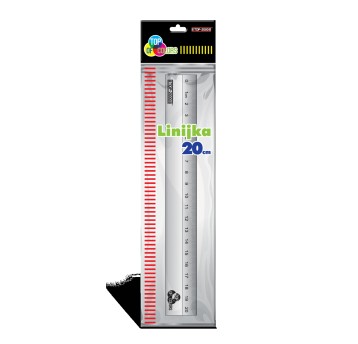 Linijka TOP-2000 kol. srebrny 20cm aluminium [400073363]