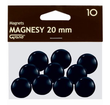 Magnesy do tablic magnetycznych plastikowe Ø20mm GRAND kol. czarny 10 szt. [130-1687]