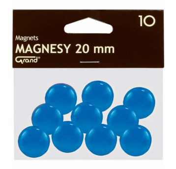 Magnesy do tablic magnetycznych plastikowe Ø20mm GRAND kol. niebieski 10 szt. [130-1690]
